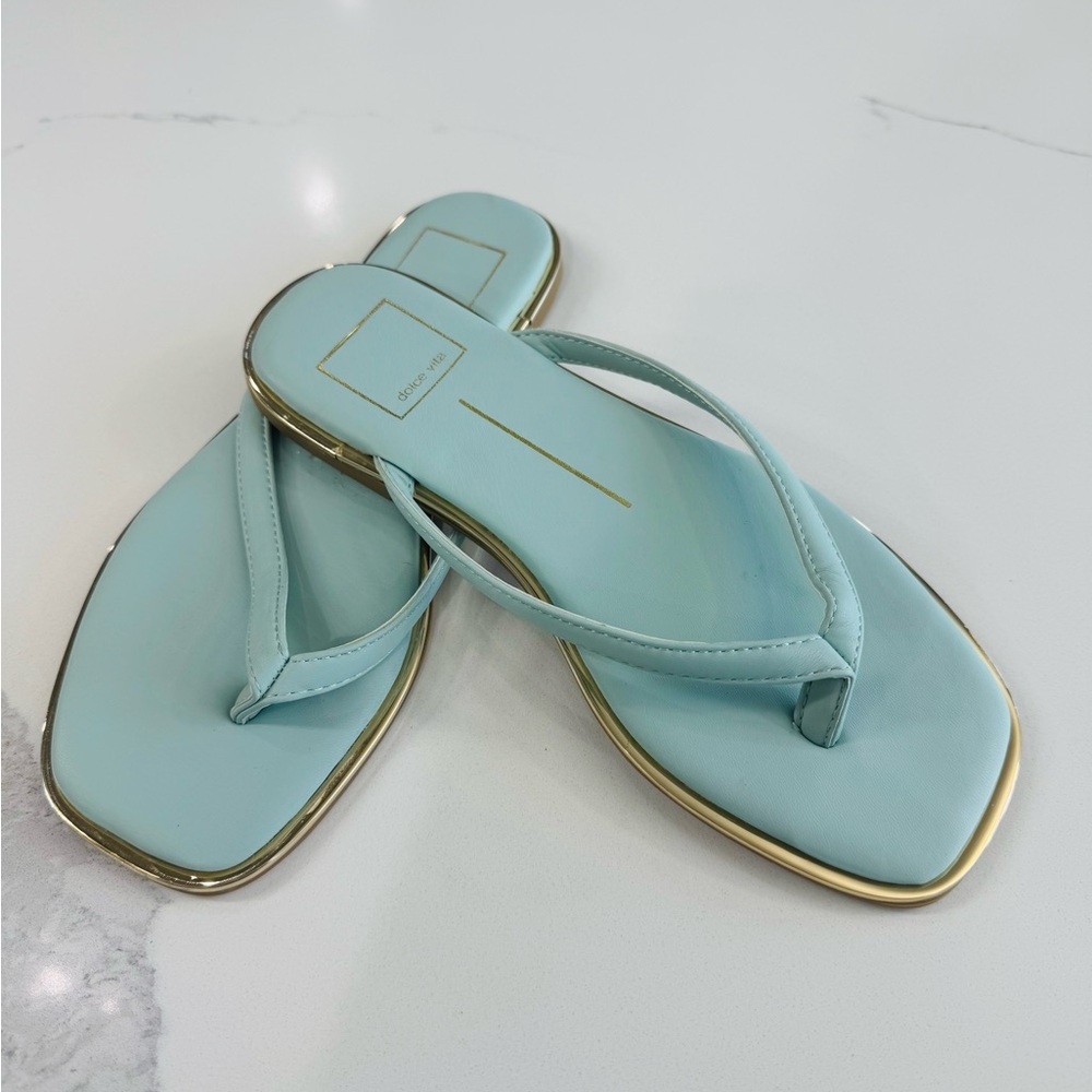 ✨NEW✨Dolce Vita Blue and Gold Sandals with Minimalist Design